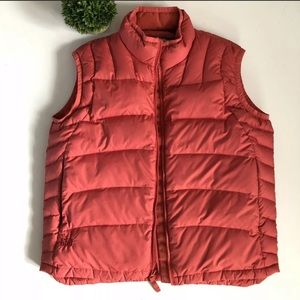 Cabelas Goose Down Puffer Vest Solid Zip